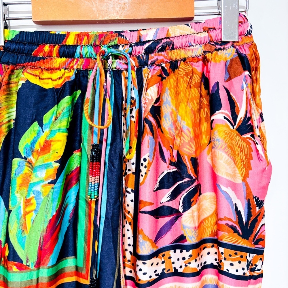 FARM RIO Multicolor Tropical Print Flowy Wide-Leg Pants |‎ Small * - Picture 10 of 10